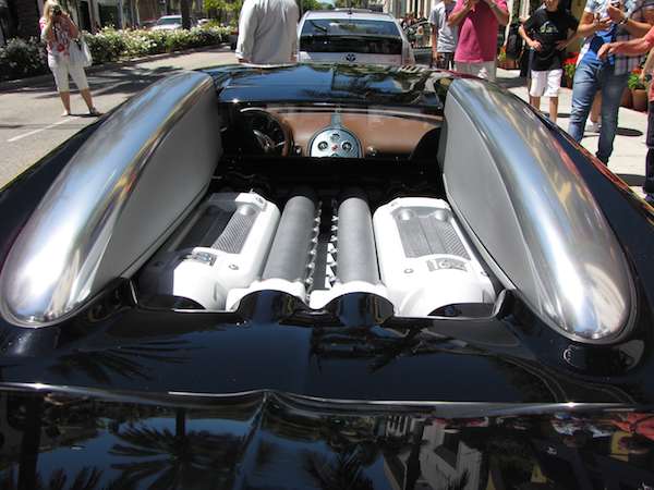 close up view of the Bugatti Veyron rear engine