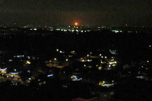Long view of Johor Bahru-Singapore nights cape