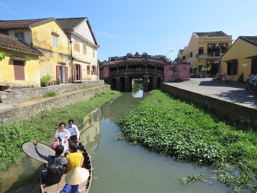 Wedding photo shoot with Hoi An Japanese Bridge in the background